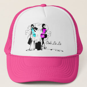Girls fashion models chic couture trucker hat