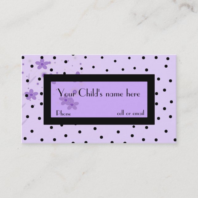 Girl's fashionable calling card (Front)