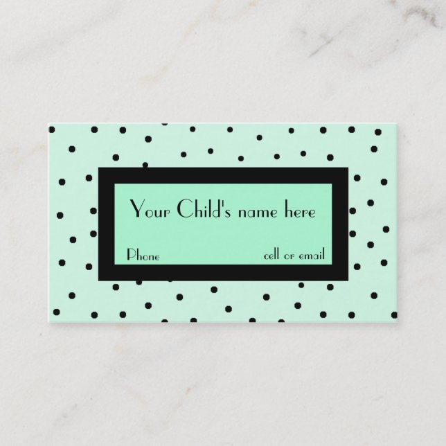 Girl's fashionable calling card (Front)