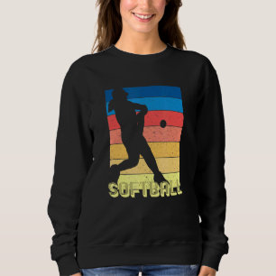 Girls Fastpitch Player 70s 80s Retro Style Womens Sweatshirt