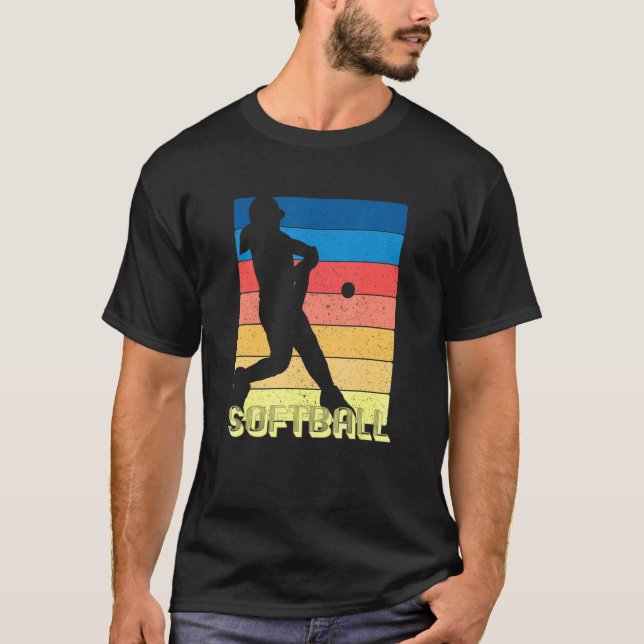 Girls Fastpitch Player 70s 80s Retro Style Womens  T-Shirt (Front)