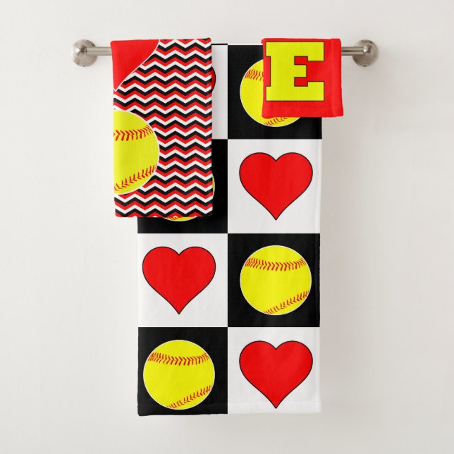 Girls Fastpitch Softball Player Love Bathroom Set (Insitu)