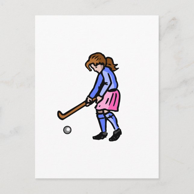 Girls Field Hockey Postcard (Front)
