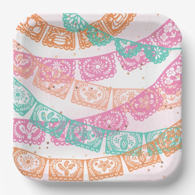Girl's Fiesta Birthday Party Plates (Front)