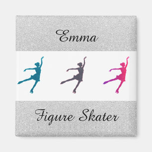 Girls Figure Skater / Ice Skating Personalised Magnet