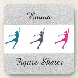 Girls Figure Skater / Ice Skating Personalized Coaster