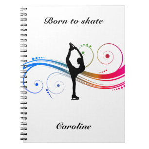 Girls Figure Skating Custom Spiral Photo Notebook