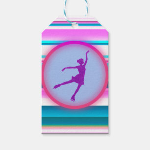 Girls Figure Skating Stripes    Gift Tags