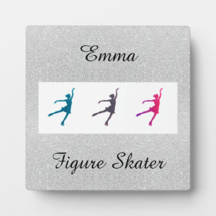 Girl's Figure Skating Tabletop Plaque with Easel