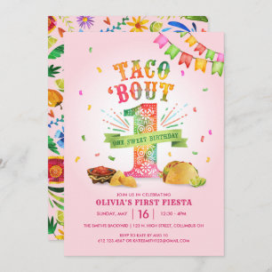 Girls First Birthday Invitation with Fiesta Theme