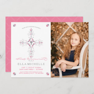 Girl's First Holy Communion Custom Photo Invite