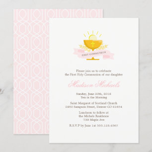 Girls First Holy Communion Invitation