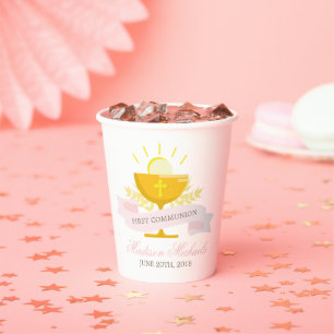 Girls First Holy Communion Paper Cups