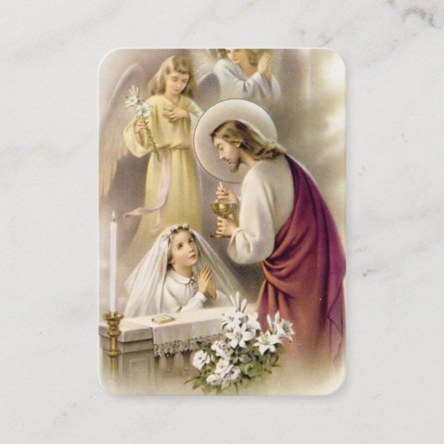 Girls First Holy Communion Prayer Card (Front)