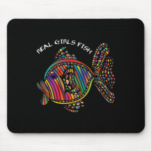 Girls Fishing Clothes Real Girls Fish Mouse Mat