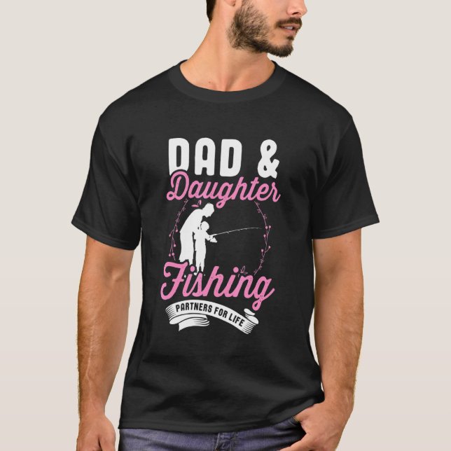Girls Fishing Kids Fish Dad Daughter Matching Fish T-Shirt (Front)