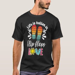 Girls Flip Flops Women Flipflops Camper Peace Love T-Shirt