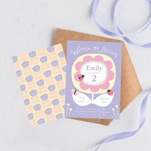Girls Floral Birthday Invite, Watch me Bloom Party Invitation