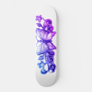 Girls Floral Butterfly Skateboard