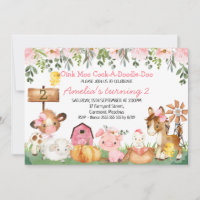 Girls Floral Farmyard Scene Birthday