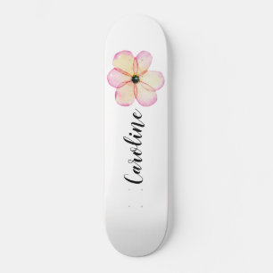 Girls Floral Personalised  Skateboard