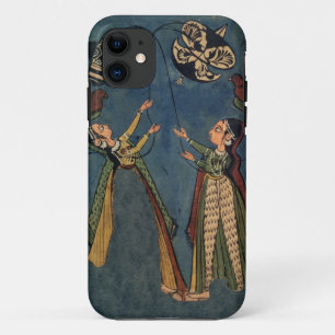 Girls flying kites, Kulu folk painting, Himachal P iPhone 11 Case