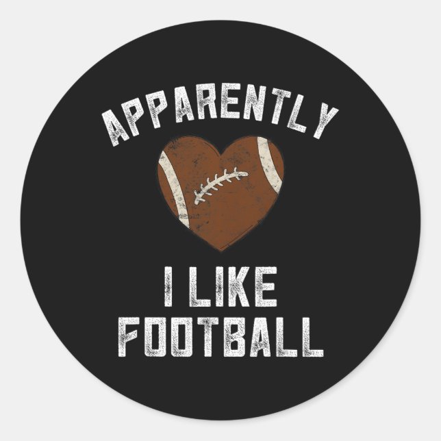 Girls Football Party Outfit Funny Football Stuff F Classic Round Sticker (Front)