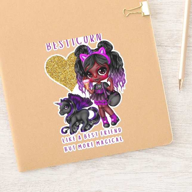 Girls Friend Gift Black Unicorn Besticorn Magical (Notebook)