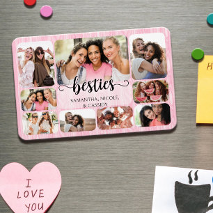 Girls Friendship Best Besties Photo Collage Magnet