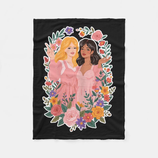 Girls Friendship Bloom Ies Sisterhood Together Lau Fleece Blanket (Front)