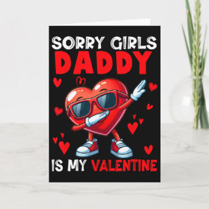 Girls Funny Joke Daddy Is My Valentine Dabbing Hea Card