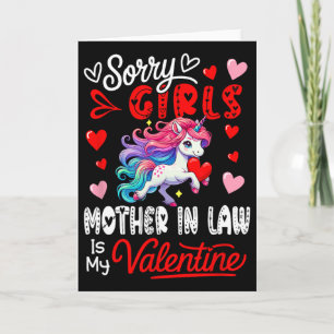 Girls Funny Joke Mother In Law Is My Valentine Uni Card