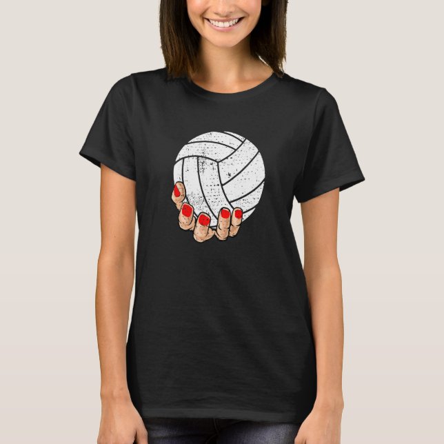 Girls Funny Volleyball Premium T-Shirt (Front)