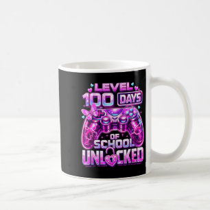 Girls gamer pink level 100 days of school unlocked coffee mug