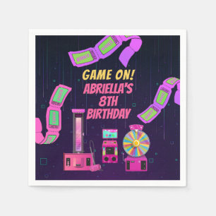 Girls Gaming and Arcade Birthday Napkin