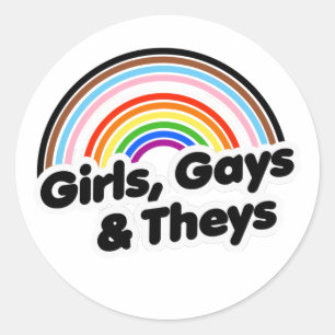 GIRLS, GAYS & THEYS T-Shirt Classic Round Sticker