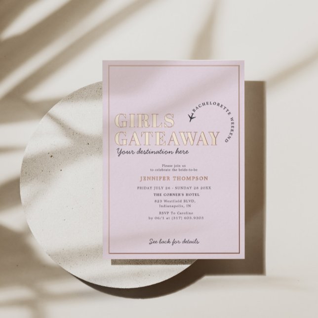 Girls Getaway Blush Bachelorette Weekend Rose Gold (Creator Uploaded)