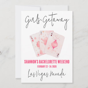Girls' Getaway, Casino Bachelorette Weekend Party Invitation