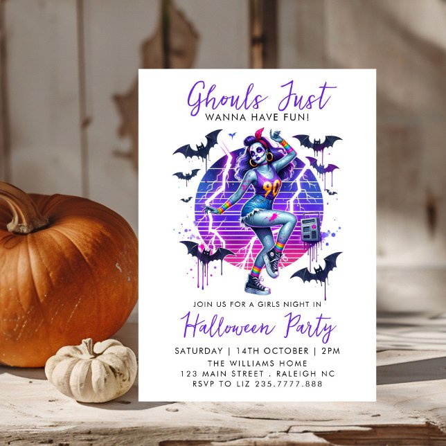 Girls Ghouls Night Out  Adult Halloween Party Invitation (Creator Uploaded)