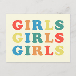 Girls Girls Girls Feminist Quote Postcard