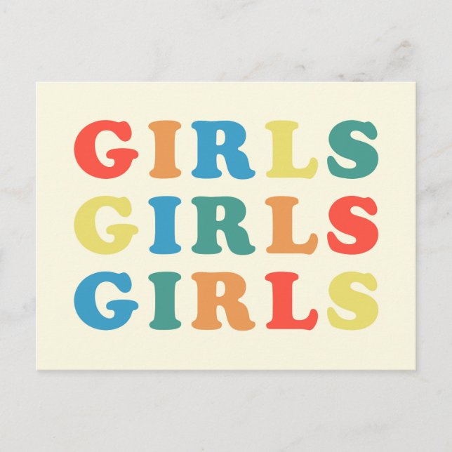 Girls Girls Girls Feminist Quote Postcard (Front)