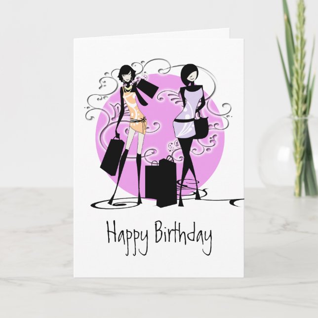 Girls girly fashion divas friends PERSONALIZE Card (Front)