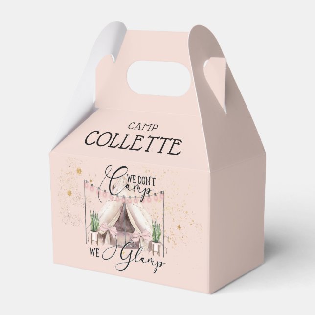 Girls Glamping Birthday Party Under The Stars Favour Box (Front Side)