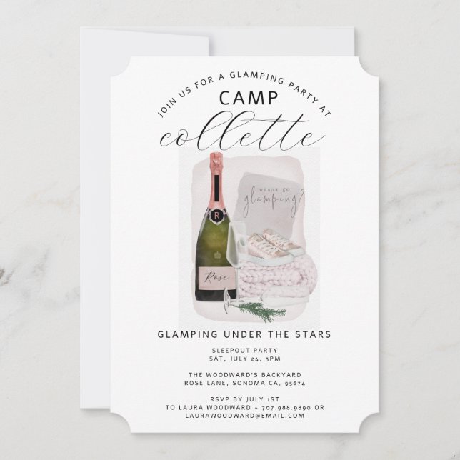 Girls Glamping Party Weekend Invitation (Front)