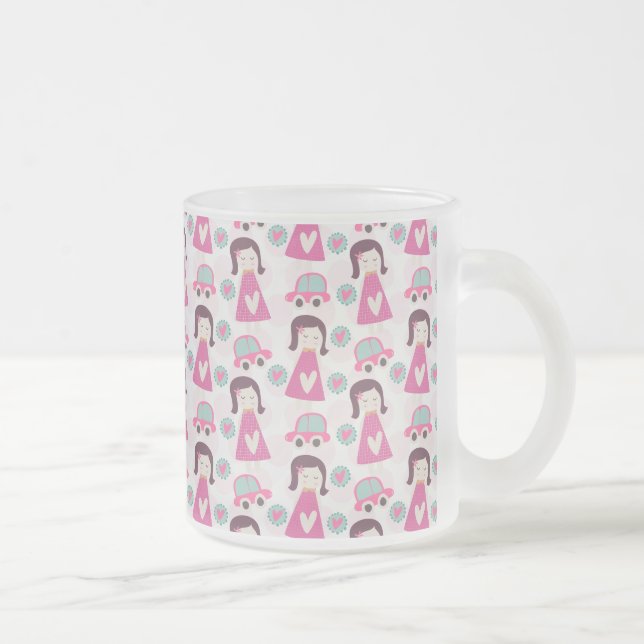 Girls Going Places Frosted Glass Coffee Mug (Right)