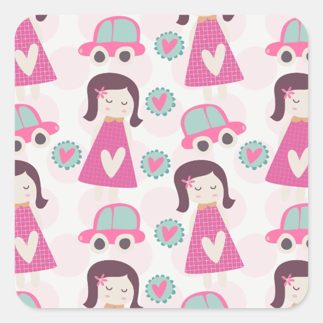 Girls Going Places Square Sticker (Front)