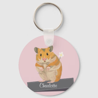 Girls Golden Hamster Key Ring