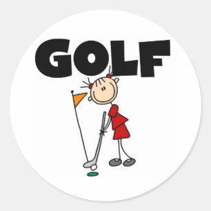 Girls GOLF Classic Round Sticker