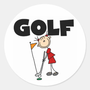 Girls GOLF Classic Round Sticker