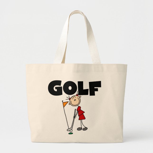 Girls GOLF Large Tote Bag (Front)